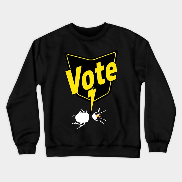 Know Your Parasites Vote Bug Spray Crewneck Sweatshirt by OrangeMonkeyArt